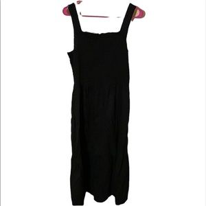 Everlane 100% cotton black baby doll top beach maxi dress